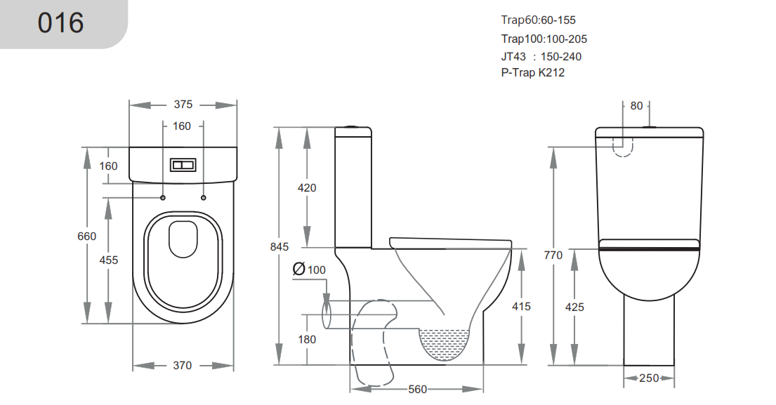 Theo KDK016 - Boxrim Toilet