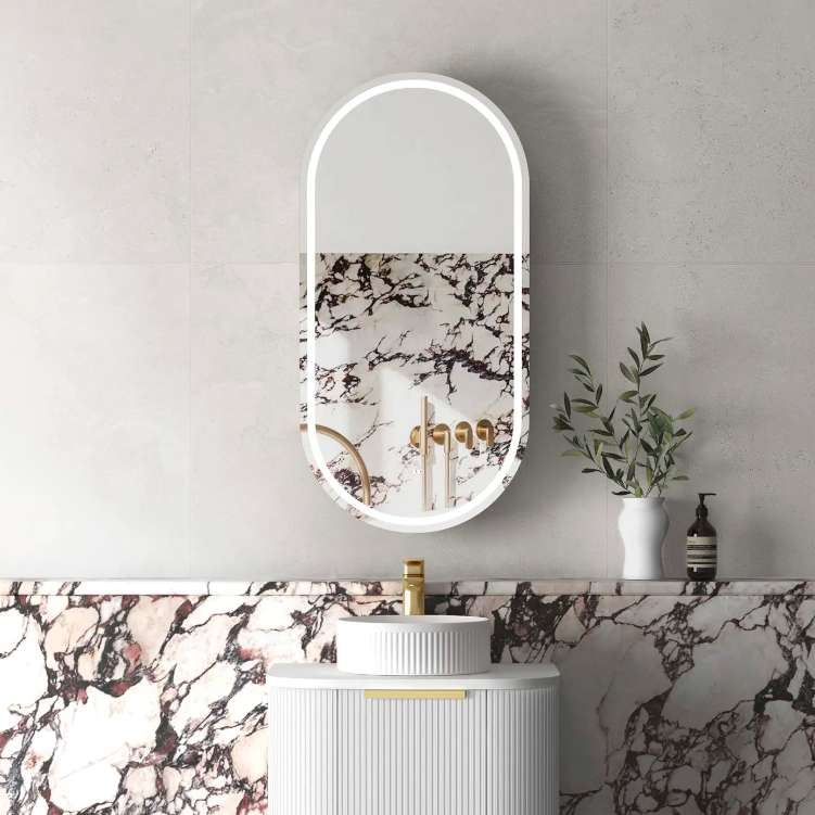 LED-SOV9045B - LED NOOSA OVAL SHAPE SHAVING CABINET BLACK OAK