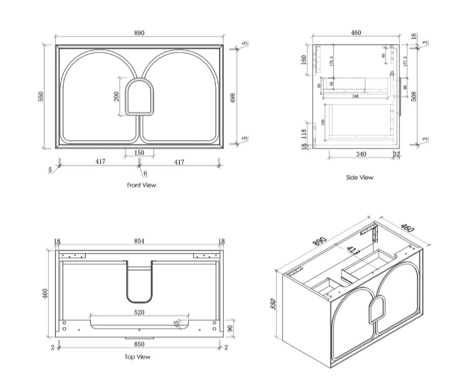 LAGUNA SATIN WHITE 900X460 VANITY