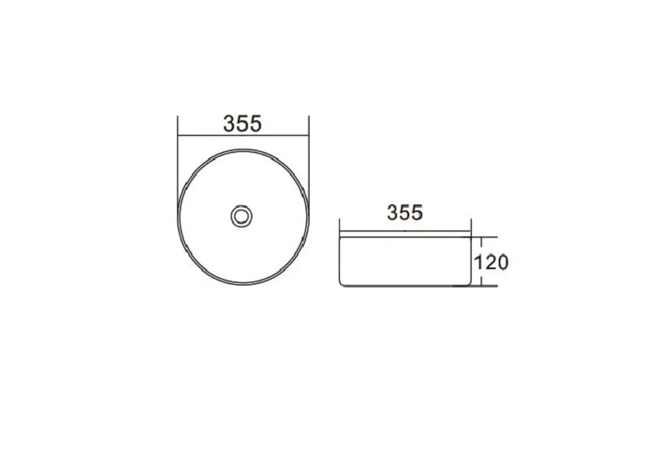 RADIUS ROUND BASIN 355X355 GLOSS WHITE
