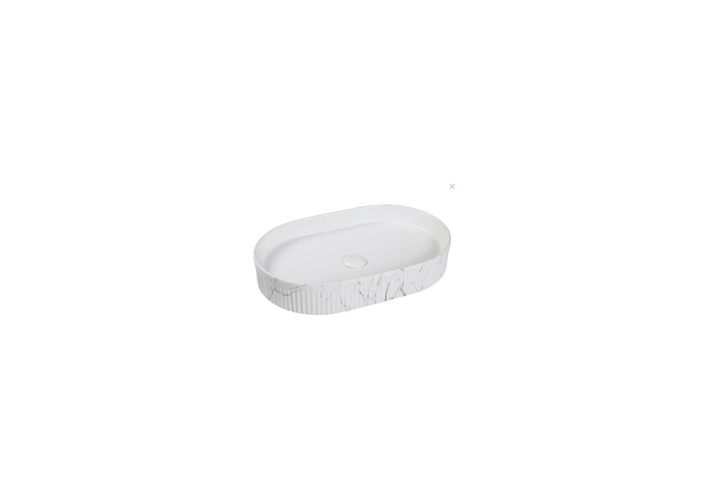 KENSINGTON 580X360X100 OVAL BASIN MATT WHITE CARRARA