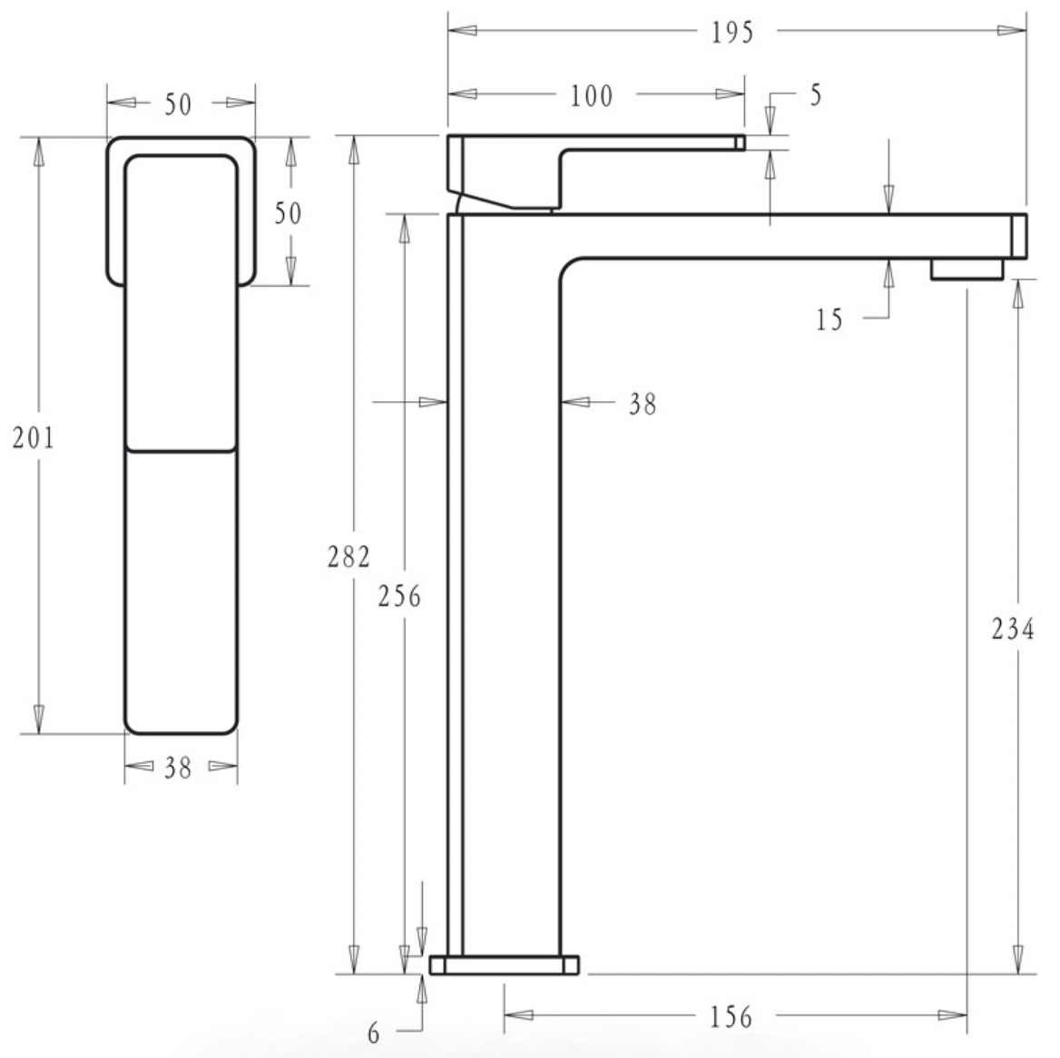 IKON / CERAM HIGH RISE BASIN MIXER - HYB636-202