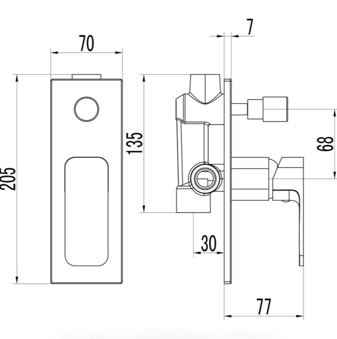IKON/ SETO WALL MIXER WITH DIVERTER - HYB66-501