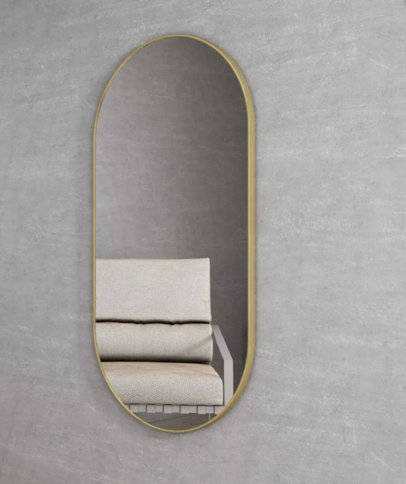 NOOSA OVAL BRUSH GOLD FRAME 1200X600MIRROR