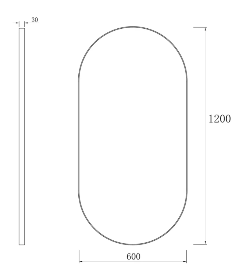 NOOSA OVAL BRUSH GOLD FRAME 1200X600MIRROR