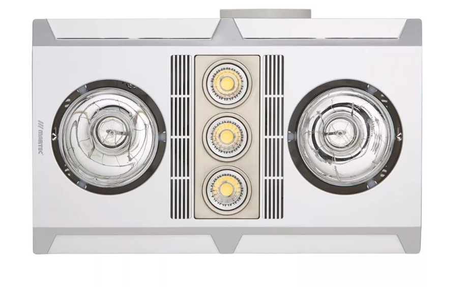 Profile Plus 2 3-in-1 Bathroom Heater with 2 Heat Lamps, Exhaust Fan and GU10 LED Light