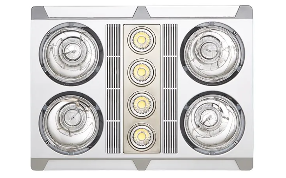 Profile Plus 4 3-in-1 Bathroom Heater with 4 Heat Lamps, Exhaust Fan and GU10 LED Light