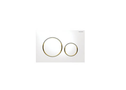 Geberit Sigma20 – White Plate with Gold Trim
