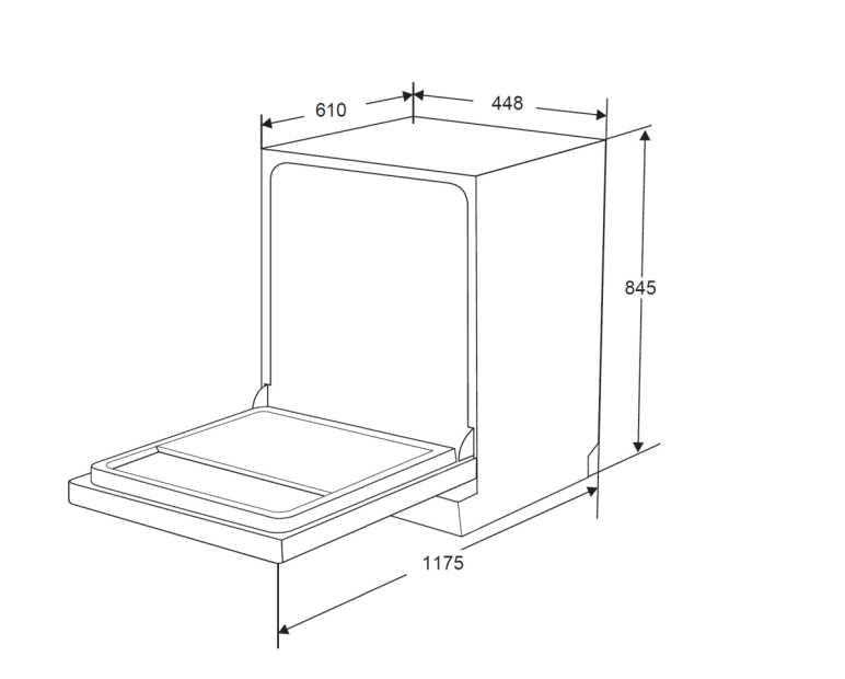 BLACK FREESTANDING DISHWASHER - 450MM 9 PLACE SETTINGS