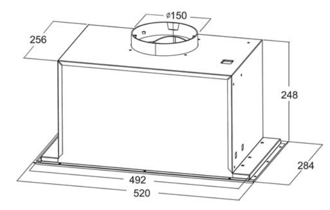 CONCEALED BLACK RANGEHOOD - 520MM