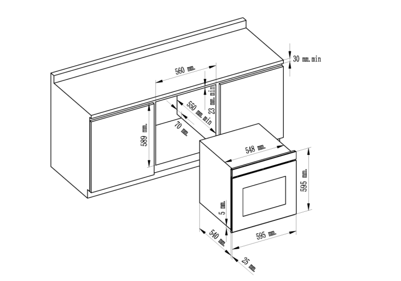 ELECTRIC OVEN - 600MM 75L SS 7 FUNCTION