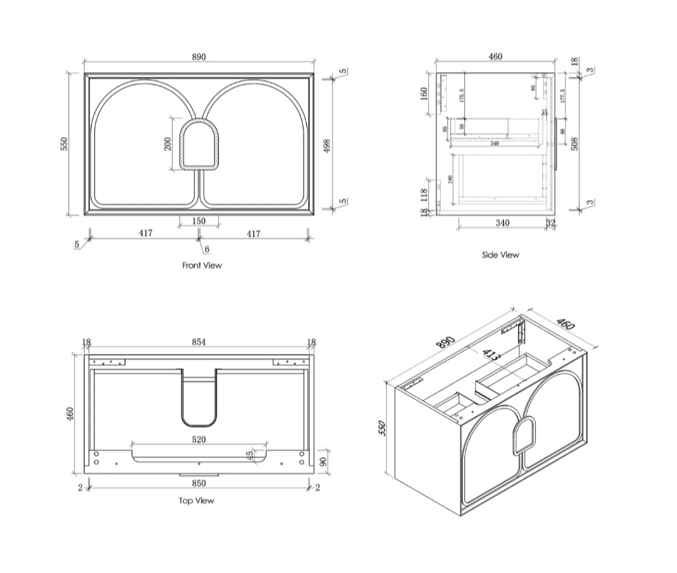 LAGUNA BLACK AMERICAN OAK 900X460 VANITY
