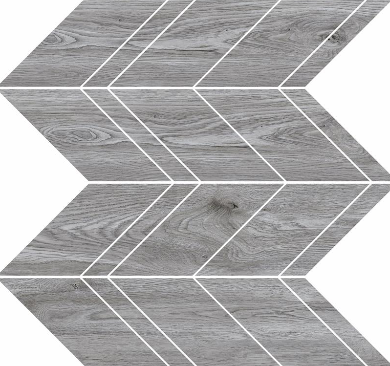 NORDIC FOREST CHEVRON GREY MATT MOSAICS