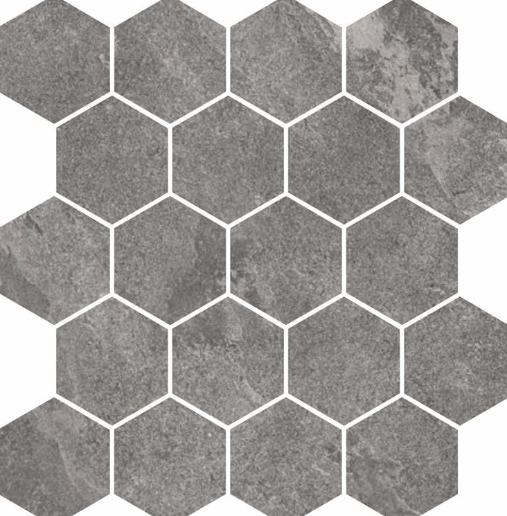 MINERAL DARK GREY HEXAGON MATT MOSAIC