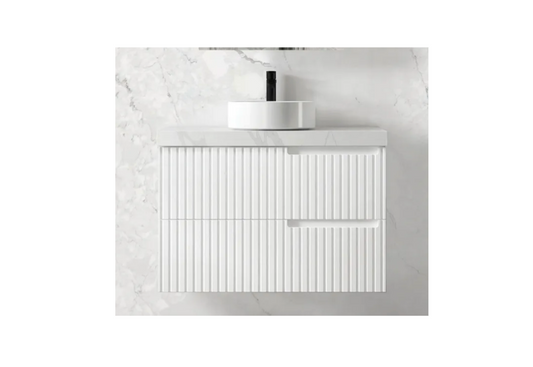 SATIN WHITE NOOSA 900MM WALL HUNG VANITY