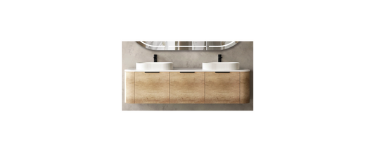 BONDI NATURAL OAK 1800X460 CURVE VANITY