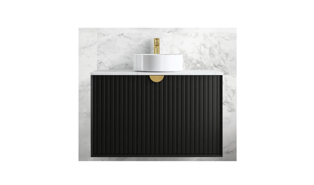 MATTE BLACK MARLO 900MM WALL HUNG VANITY