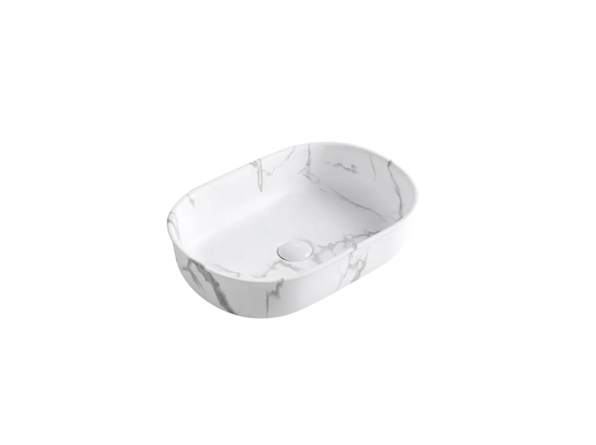 BRONTE OVAL BASIN CARRARA LOOK 500X350