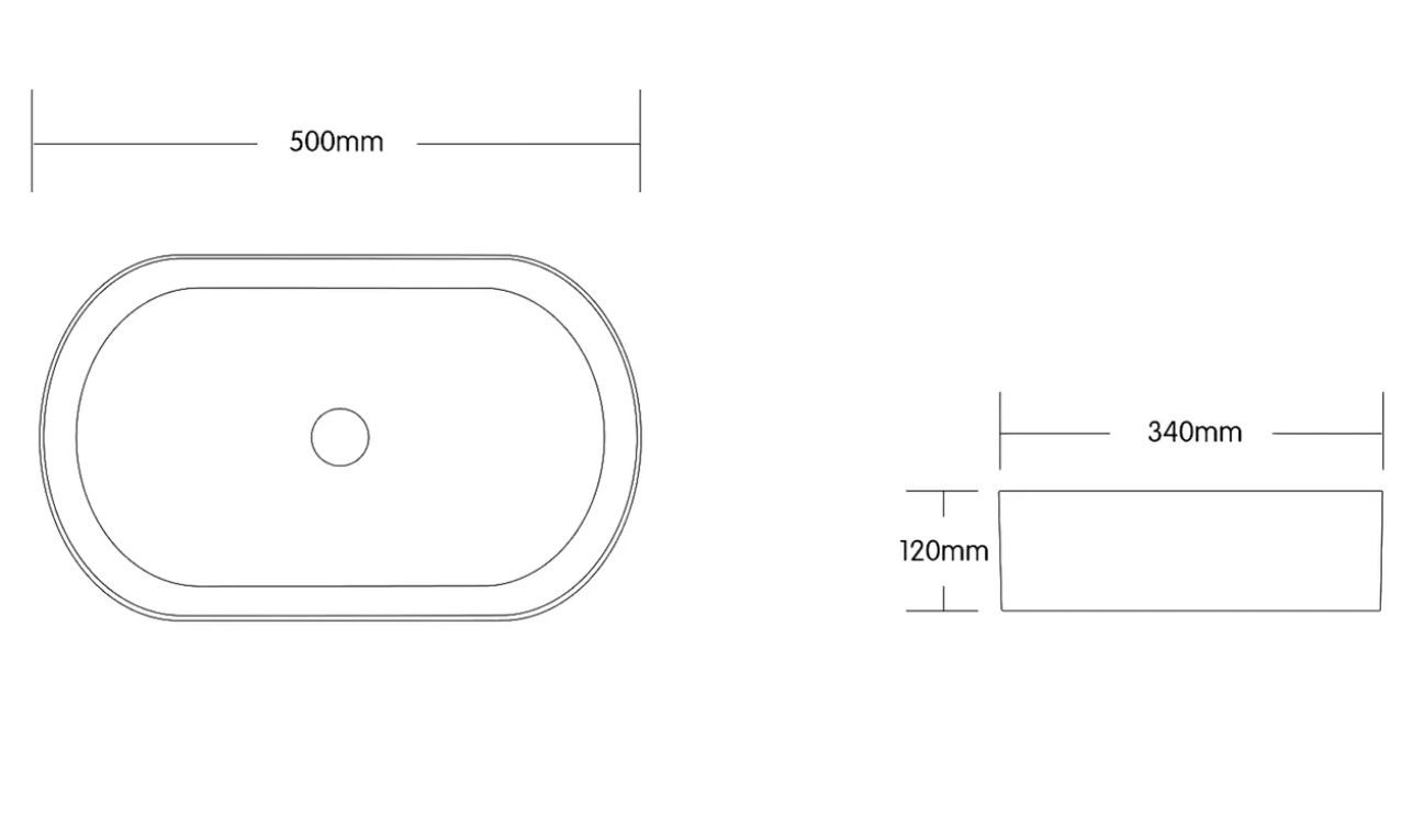 OVAL BASIN CARRARA LOOK 500X340 MATT