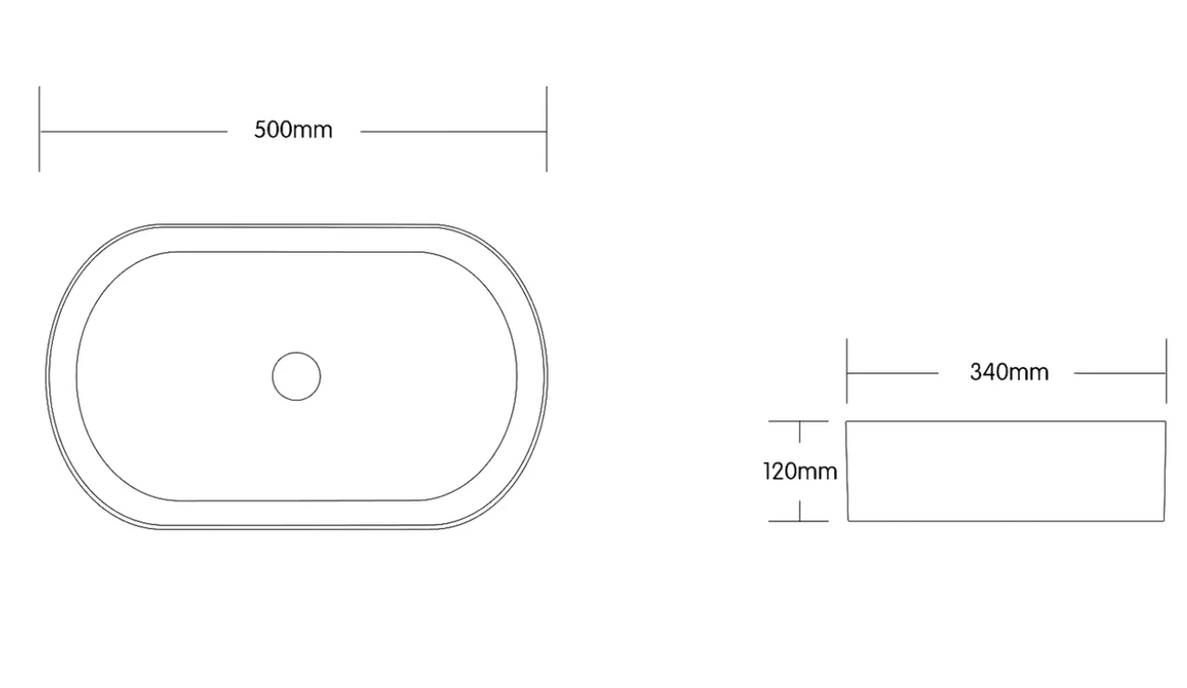 OVAL BASIN MATT GREY 500X340