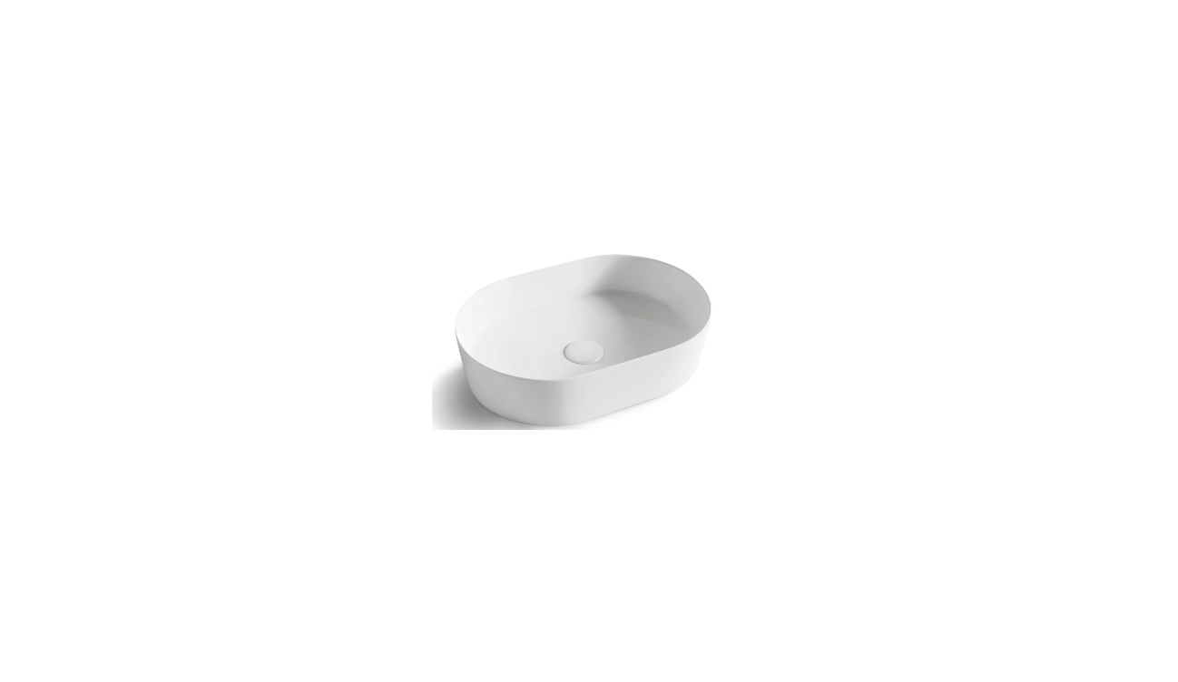 OVAL BASIN MATT WHITE 500X340