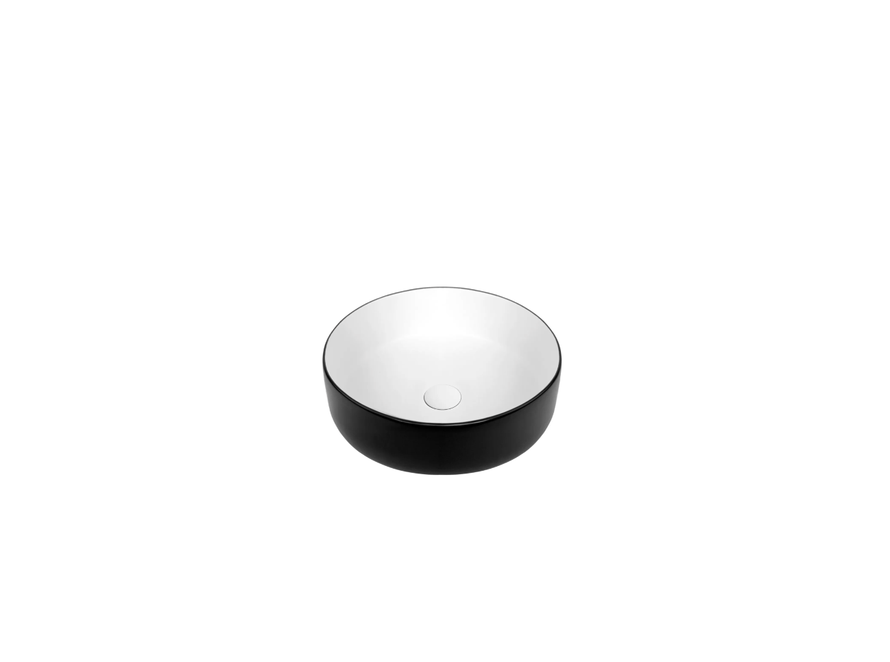 RADIUS ROUND BASIN 355X355 MATT WHITE & MATT BLACK