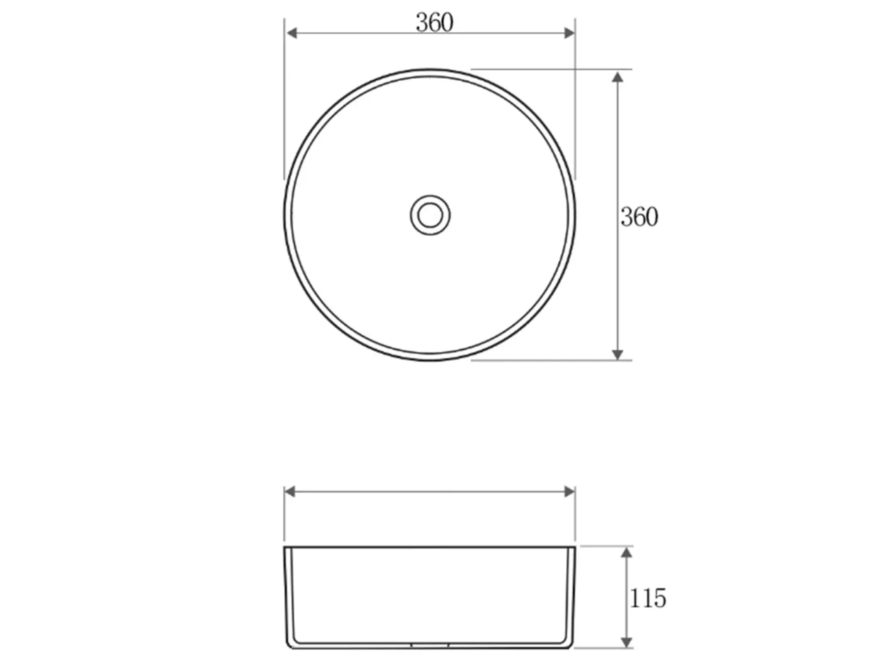 RADIUS ROUND BASIN MARBLE LOOK 360 MATT