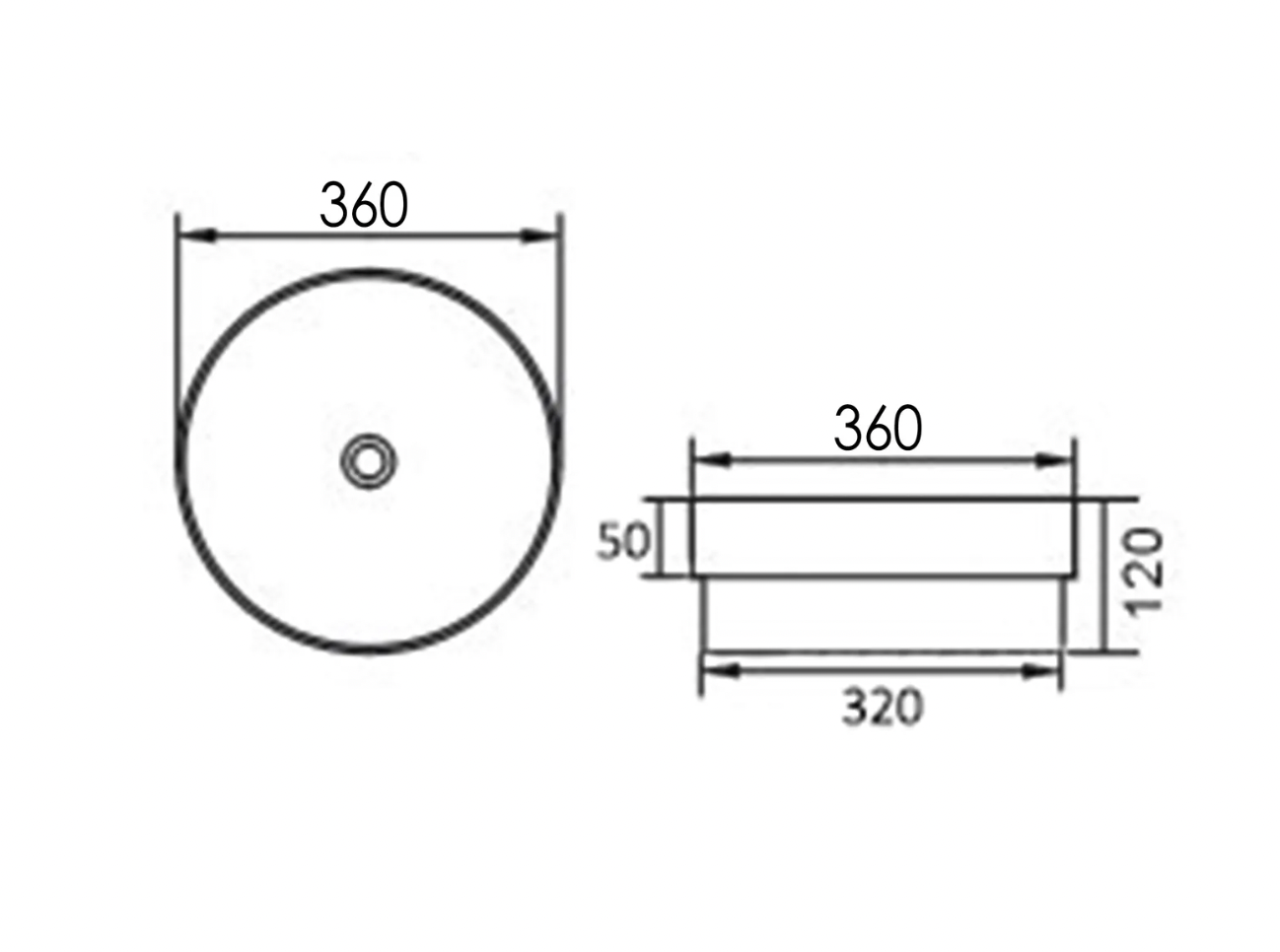 RADIUM SEMI INSET MATT WHITE BASIN 360X360X120