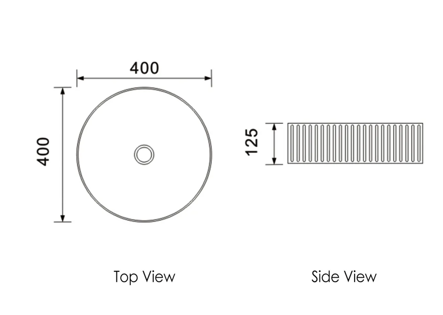 MARLO 400 ROUND MATT BLACK BASIN