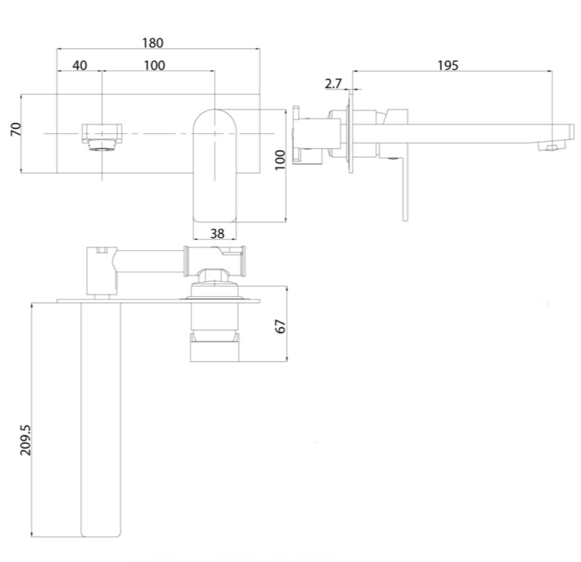 IKON/ FLORES WALL BASIN MIXER - HYB135-601