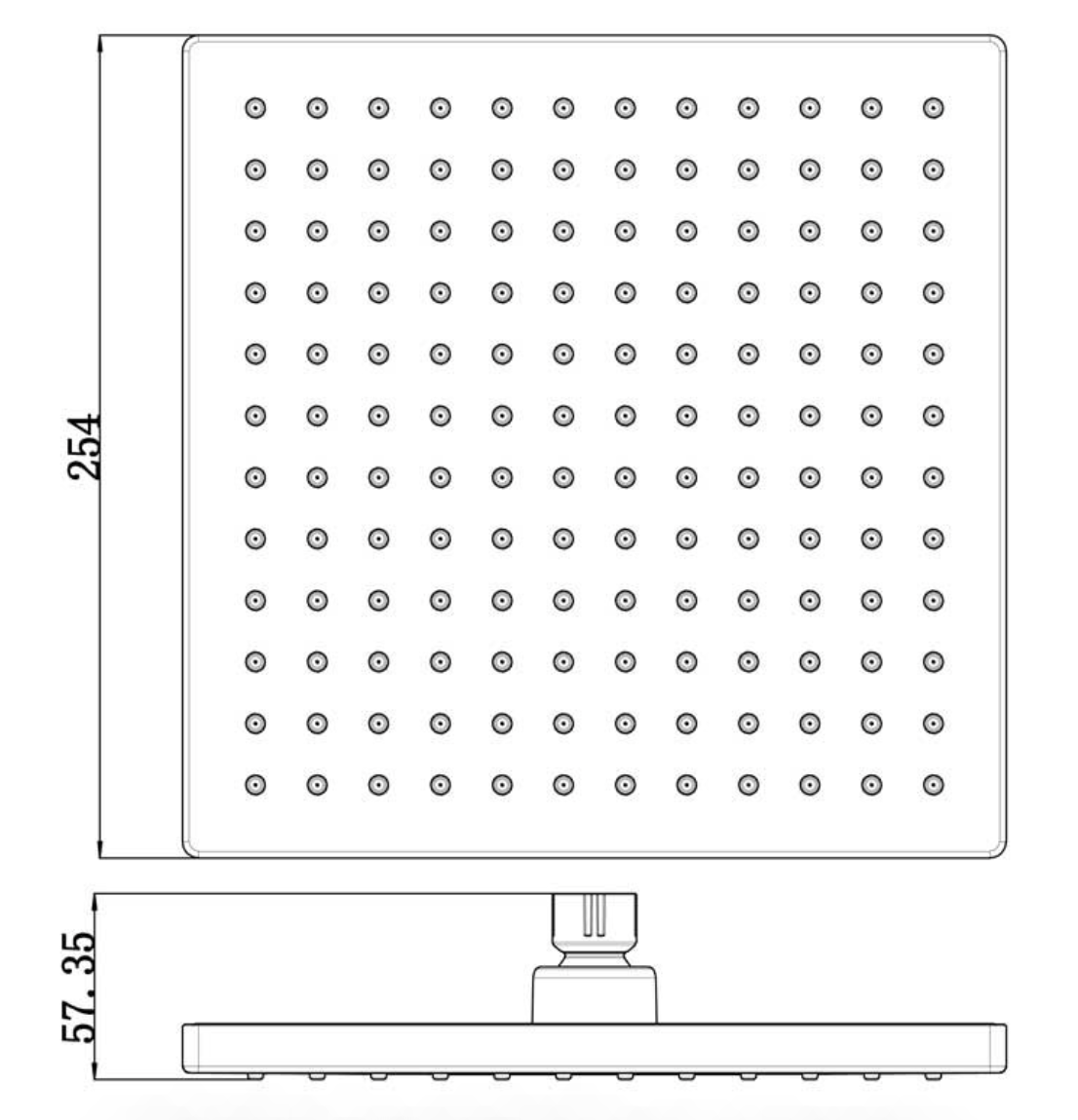 ROSA SQUARE PLASTIC SHOWER HEAD 250mm - PRP321001-BG