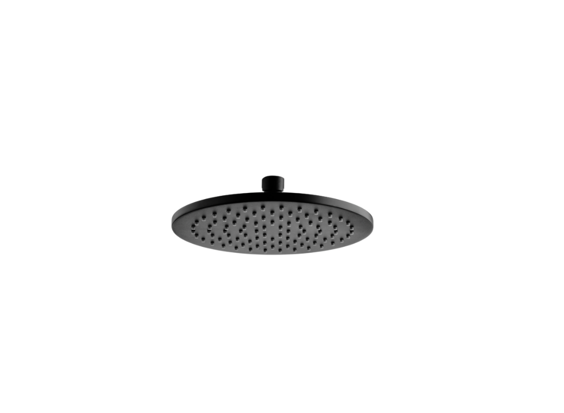 CORA BLACK ROUND SHOWER HEAD 200mm - PRB1056N-B