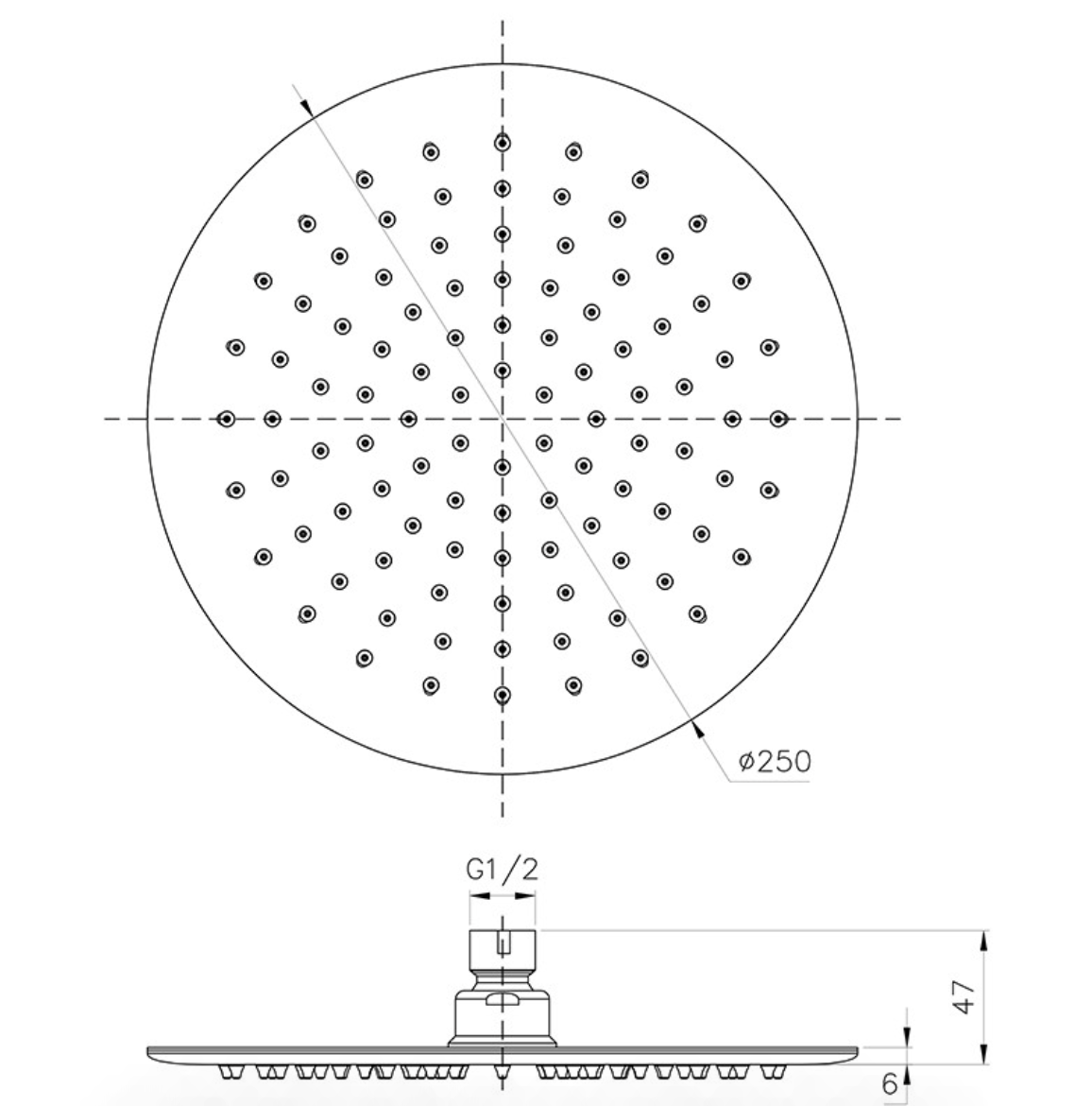 IKON/ KARA ROUND STAINLESS STEEL SHOWER HEAD - HPA11-102