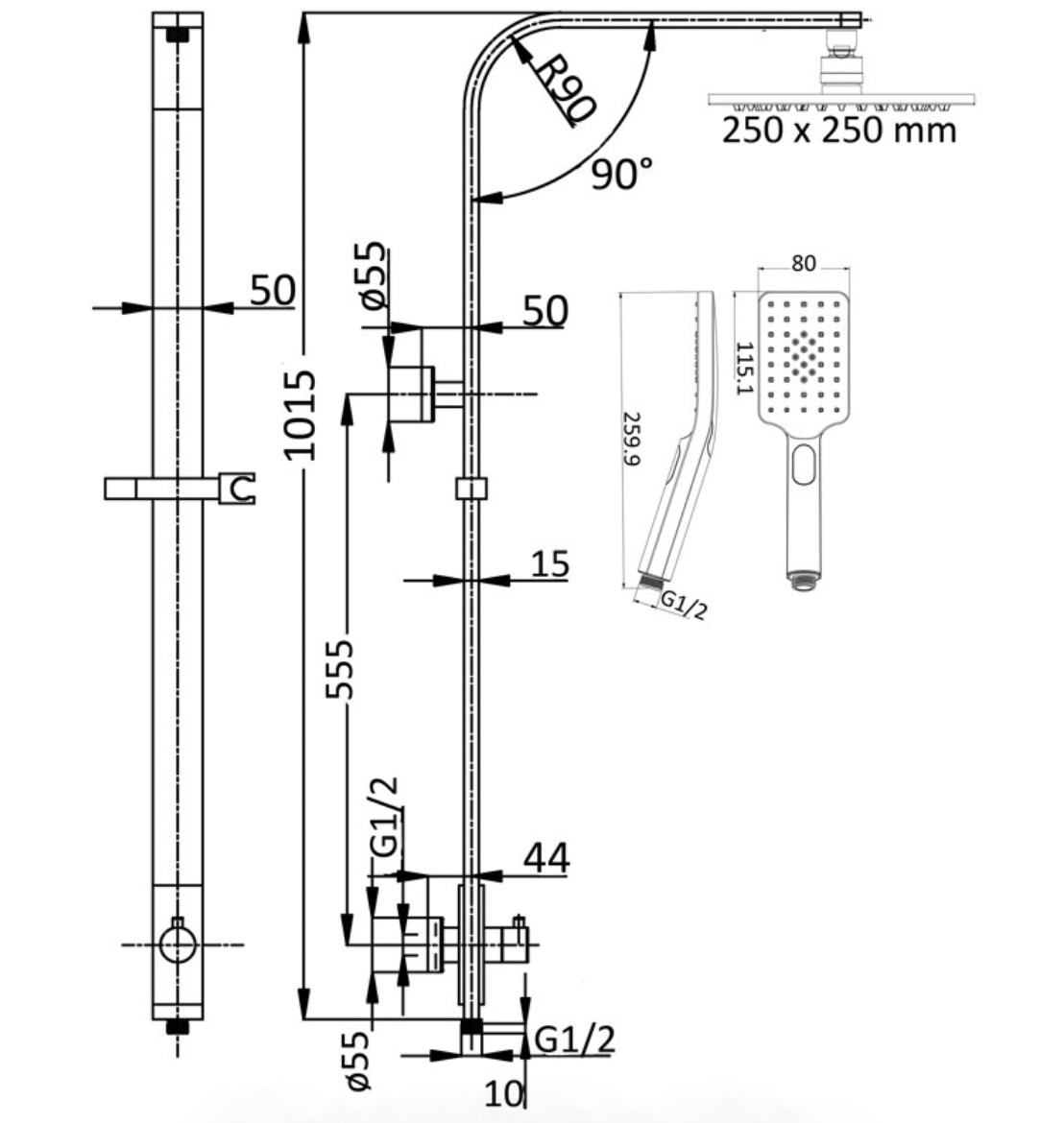 IKON / SETO COMBO SHOWER SET - HPA66-201