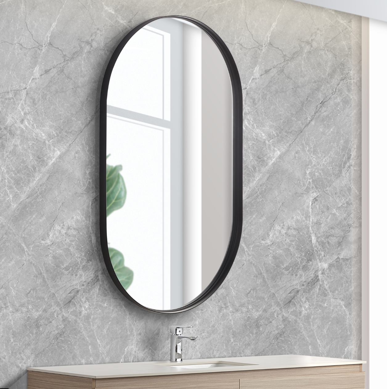 Olivia Framed Oval Mirror