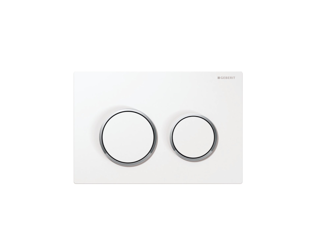 Geberit Kappa21 – White Plate with Chrome Trim