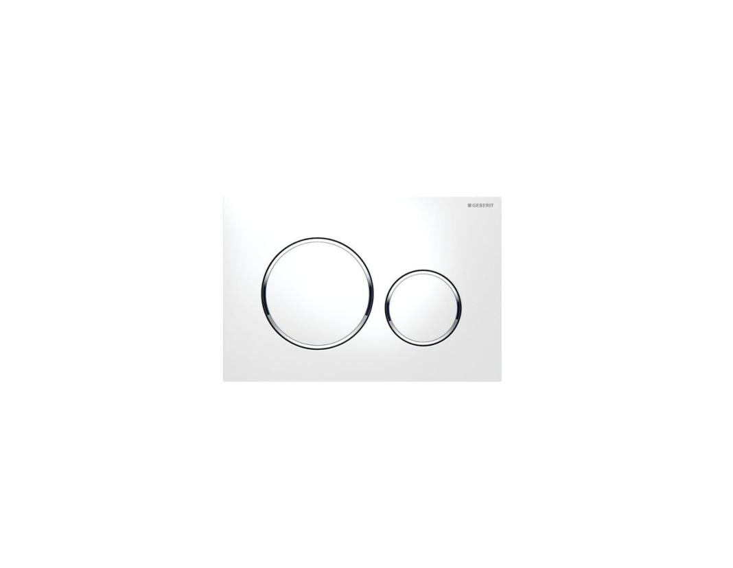 Geberit Sigma20 – White Plate with Chrome Trim