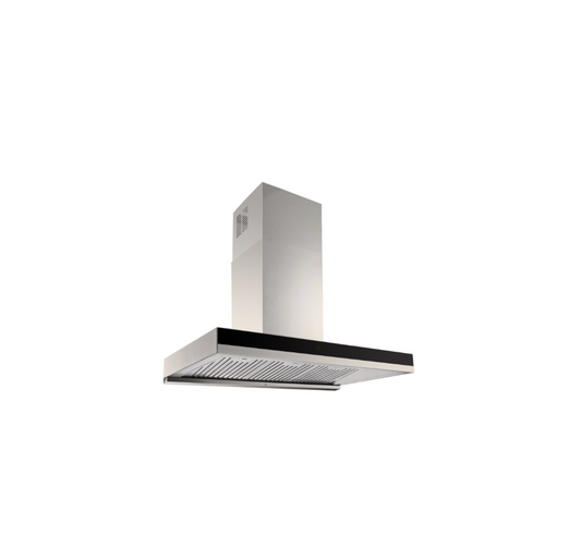 BLACK GLASS BAFFLE FILTER RANGEHOOD - 900MM