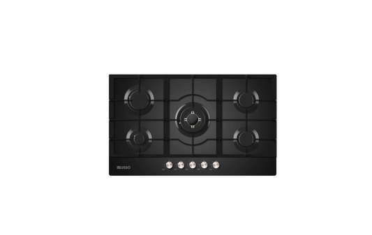 GAS COOKTOP - 900MM BLACK GLASS
