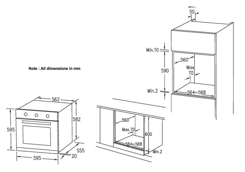 ELECTRIC OVEN - 600MM 8 FUNCTION